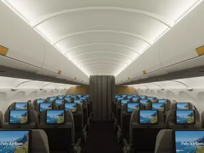 A320 Commercial Airlines Low-poly 3D model