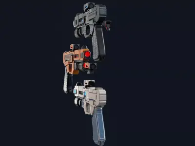 Sci-Fi Blaster Pistol Low-poly 3D model purchase