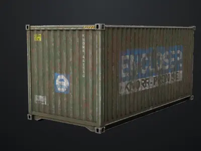 5 Cargo Dusty Container 20ft Single mat All PBR Unity UE Textures 3D model