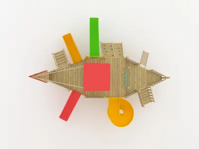 WOODEN GAME SHIP 3D model