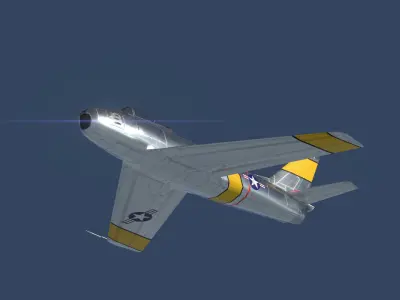 F-86 Sabre USAF Clean Low-poly 3D model