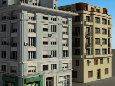 Building Collection 33-36 Low-poly 3D model