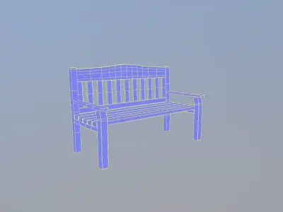 Garden Bench Low-poly 3D model get
