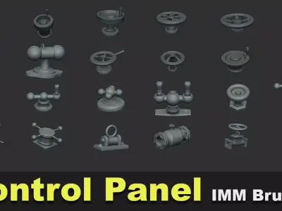30 Control Panel IMM Brushes and 3D Models Pack 3D model
