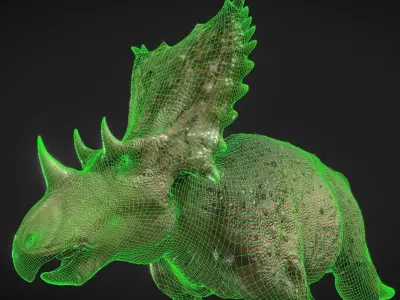 Chasmosaurus Low-poly 3D model