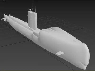 USS Growler SSG-577 submarine 3D model