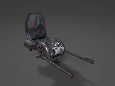 SCI FI AA CANNON Low-poly 3D model