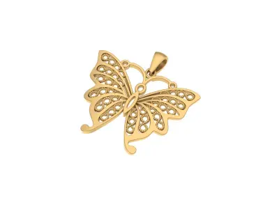 Butterfly pendant 3D print model  3D print model purchase