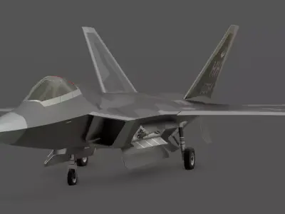F-22A Raptor 3D Model Low-poly 3D model