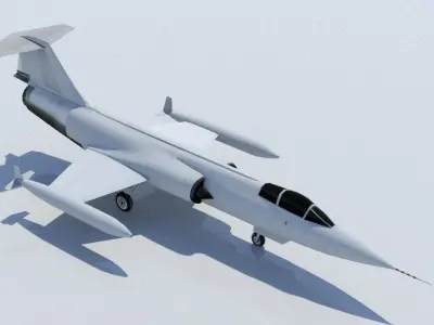 Lockheed F104 Starfighter Low Poly Static  Low-poly 3D model