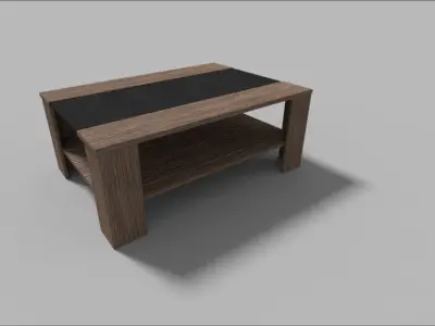 Table coffee with shelf Free low-poly 3D model