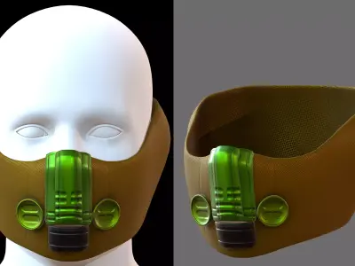 Gas mask helmet 3d model scifi Low-poly  Low-poly 3D model 565