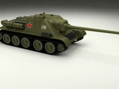 SU 100 Tank Destroyer 3D model