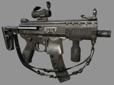 UMP 9 Submachine Gun Low-poly 3D model