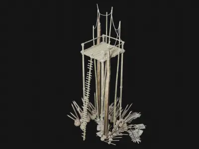 JUNGLE SWAMP WATCHTOWER SCOUT HUNTER TOWER AAA COLLECTION Low-poly 3D model