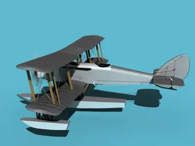 Airco DH-4 Unmarked Seaplane 3D model