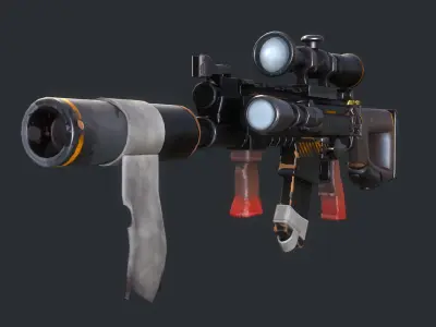 Stylized FN SCARL PBR Gun  Low-poly 3D model