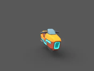 Futuristic Low-Poly Hoverbike Stylized Sci-Fi Vehicle Free low-poly 3D model