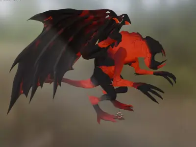 alien gargoyle Low-poly 3D model