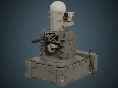 Cannon 1B  Low-poly 3D model