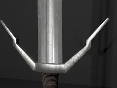 Geralts silver sword Low-poly 3D model