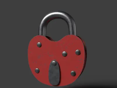 Padlock High Poly with Loop Rivets Keyhole and Cap 3D model
