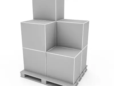 3D Warehouse Box Model 4 Low-poly 3D model