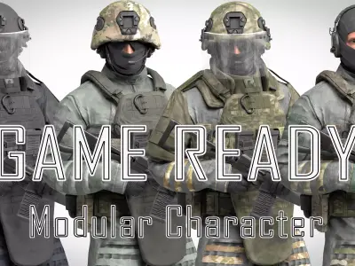 MILITARY Game Ready Character Russian Assault Soldier Low-poly 3D model