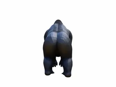 Portrait Powerful Dominant Gorilla  3d Render 3D model