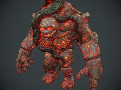 Rock Monster Boss LowPoly Low-poly 3D model