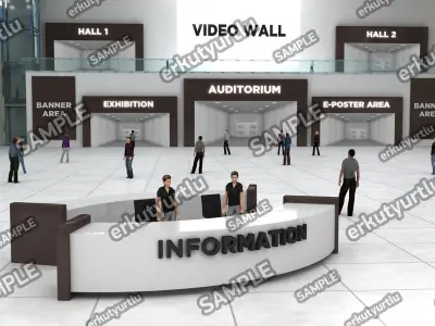Virtual e-Congress Lobby 004 3D model