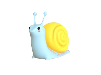 Cartoon Snail v010 - 3D Model Low Poly  Low-poly 3D model
