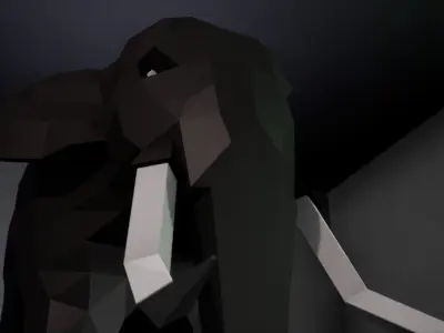 Low Poly Elephant - Rigged  Low-poly 3D model