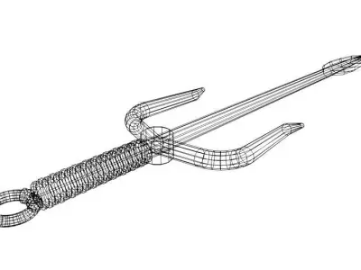 Short-handled Trident - Type 3 3D model