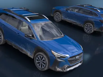 Subaru Outback 2025 Blue Dirty 3D model