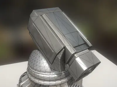 Heavy Gun Tower Animated Low-poly 3D model
