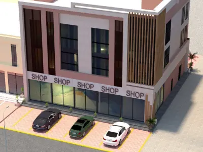 Modern Commercial Building A18 DWG SketchUp Model 3D model
