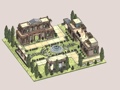 ethnic building 01 Low-poly 3D model