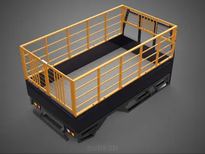 CARGO CAGE PICKUP TRUCK TRANSPORT DELIVERY LOGISTICS COMMERCIAL 3D model