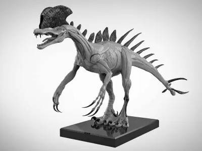 The ecorche of the Pyrosuvious 3D model