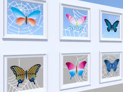 butterfly Poly color 3D model