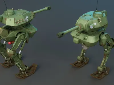 Tank Mech Low-poly 3D model