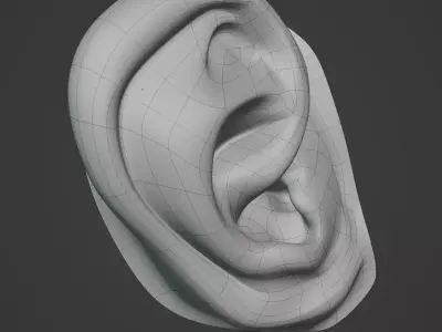 Stylized Ear Low Poly 3D model