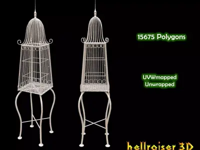 Bird Cage Low-poly 3D model