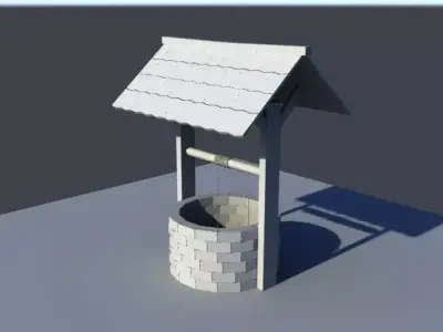 waterwell water well Low-poly 3D model