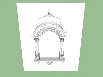 indian jodhpuri stone jharokha 3D model