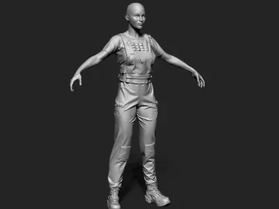 Female high poly 3d model person 3D model