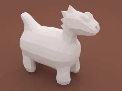Chibi Dinosaurus 3D Model Low-poly 3D model