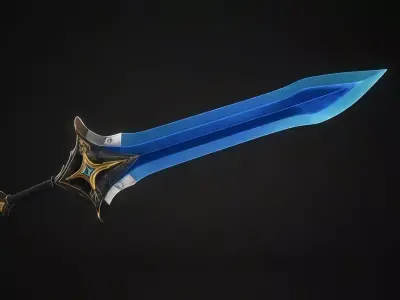 Magical Fantasy Sword Low-poly 3D model