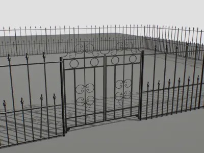 Railing Fence pack 1 Low-poly 3D model